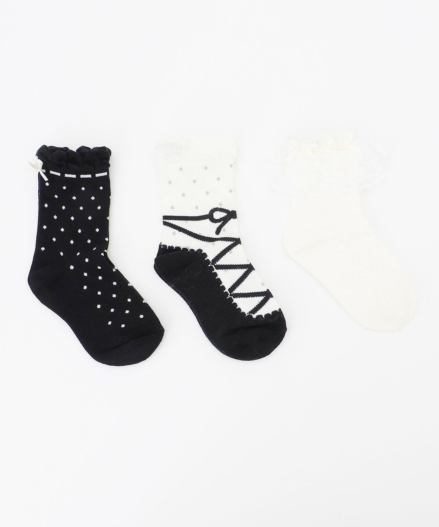 any FAM KIDS 【3点セット】ソックス(ドレスセット) エニィファム 靴下・レッグウェア 靴下 ホワイト