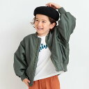 【SALE/15%OFF】branshes 【2WAY】スリーブ切替MA-1ブルゾン ブランシェス ジャケット・アウター ブルゾン・ジャンパー ベージュ カーキグリーン