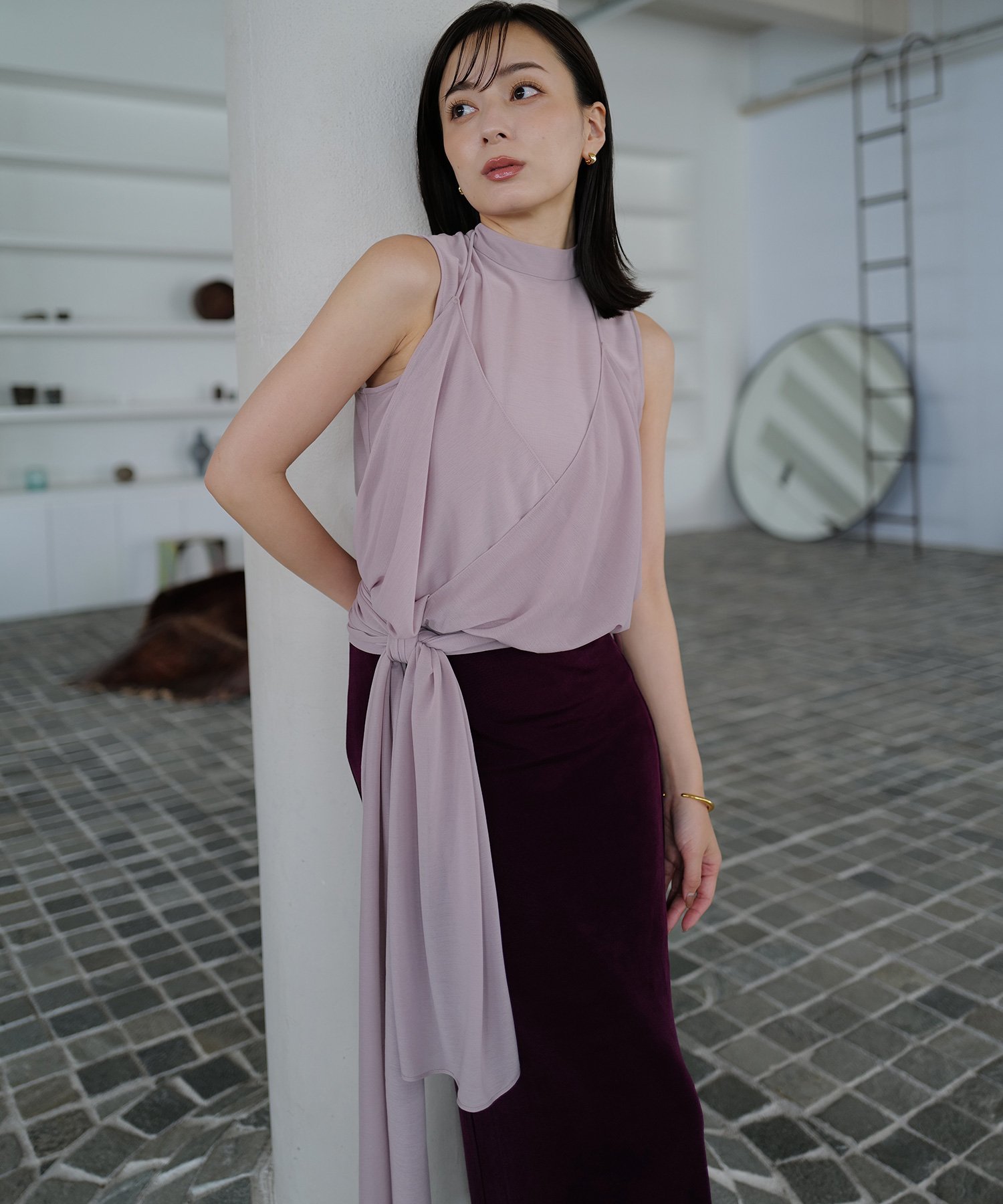 anuans レイヤードカットトップス アニュアンス トップス シャツ・ブラウス ブラック ホワイト ピンク【送料無料】のサムネイル