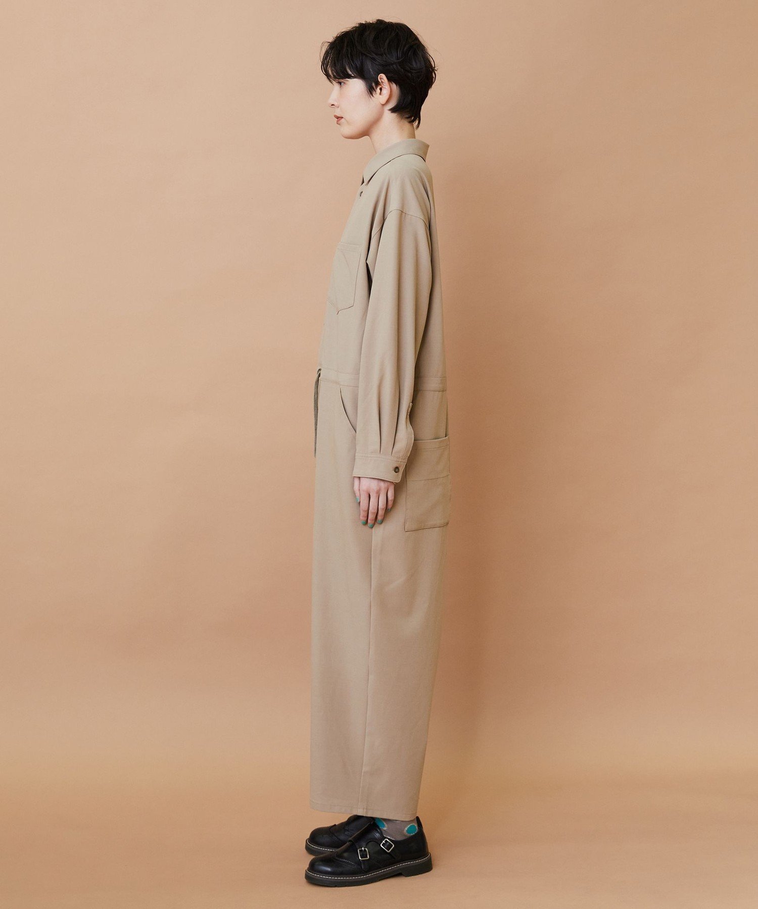 【SALE／20%OFF】FRAPBOIS T/Rギャバ オールインワン フラボア オールインワン・オーバーオール オールインワン・つなぎ ベージュ【送料無料】