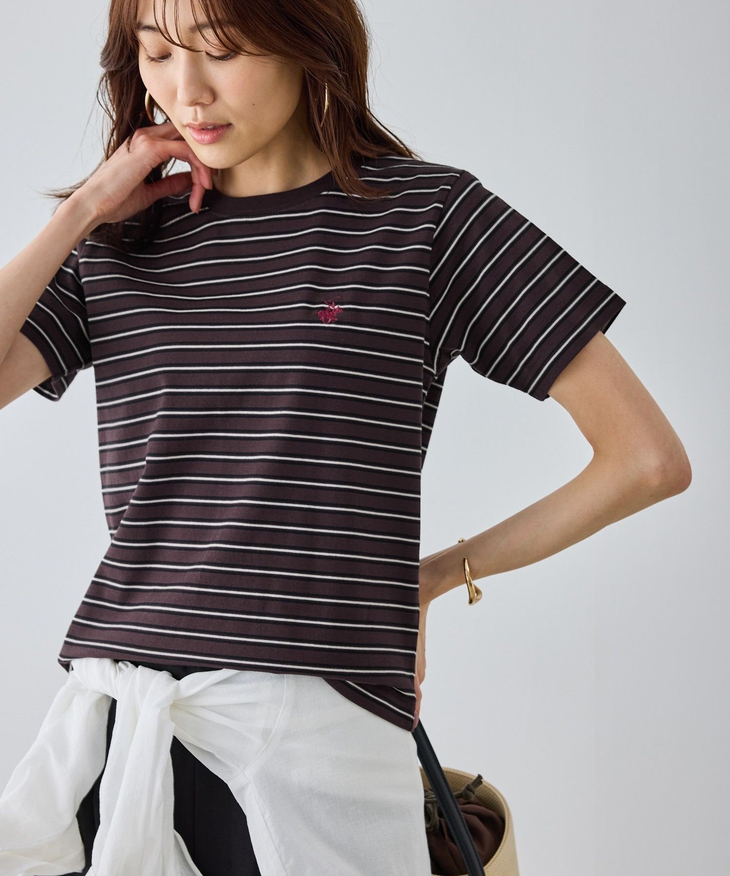 ROPE' PICNIC 【BEVERLYHILLS POLO CLUB・一部店舗限定】アイコン刺繍コンパクトTシャツ ロペピクニック トップス カットソー・Tシャツ グレー ホワイト ネイビー ベージュ stylife-15629702 Rakuten Fashion サンプル画像2