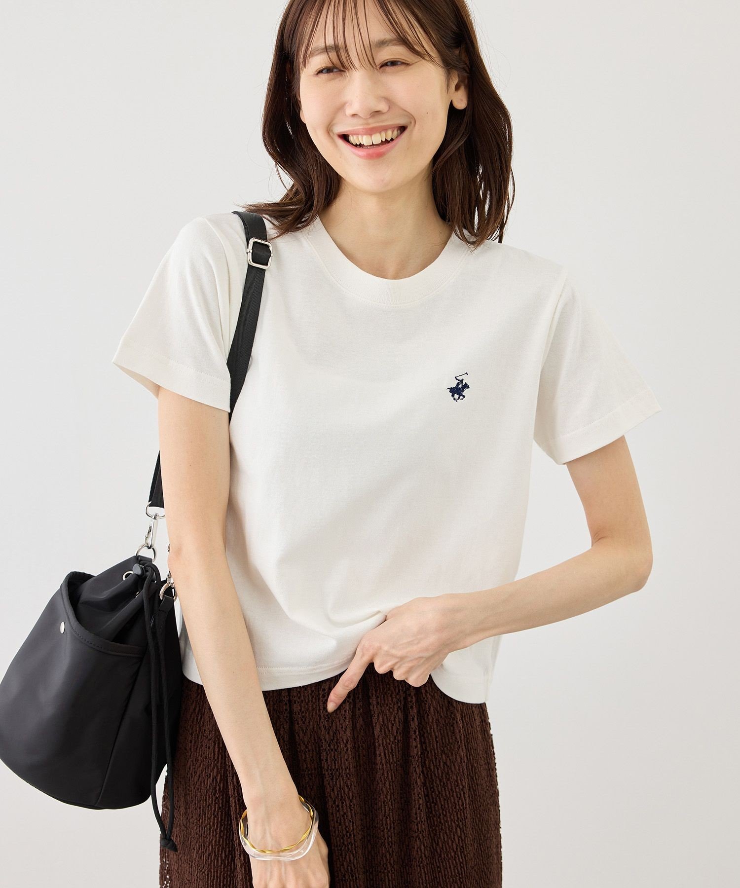 ROPE' PICNIC 【BEVERLYHILLS POLO CLUB・一部店舗限定】アイコン刺繍コンパクトTシャツ ロペピクニック トップス カットソー・Tシャツ グレー ホワイト ネイビー ベージュ stylife-15629702 Rakuten Fashion サンプル画像3