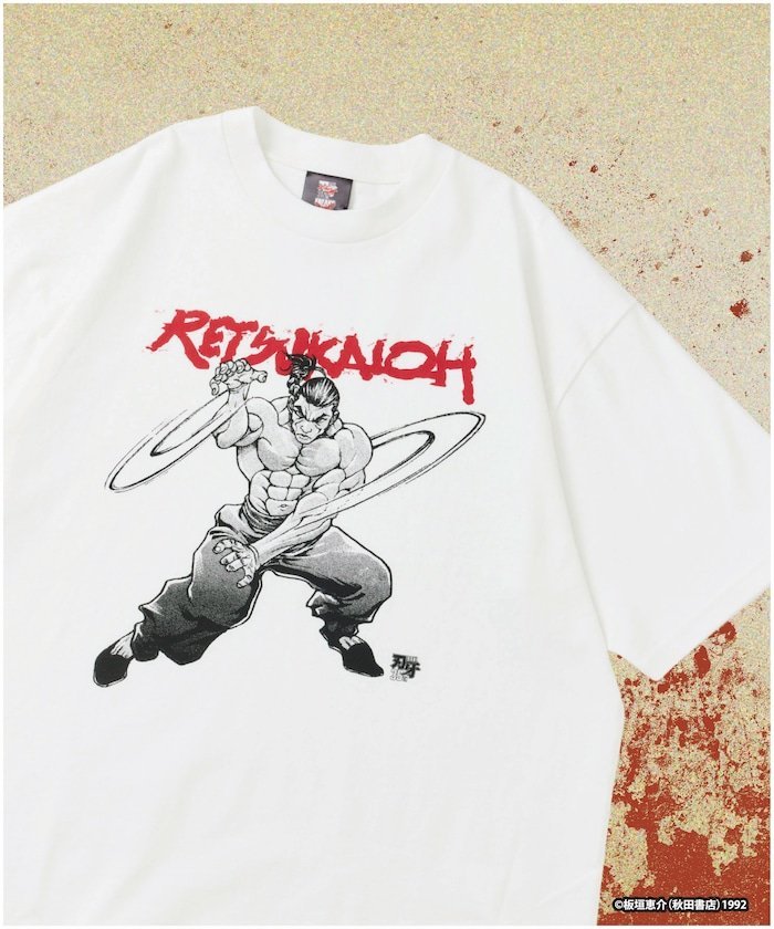 【SALE／20%OFF】FREAK'S STORE 刃牙 「拳勇/烈海王」 プリント クルーネック Tシャツ フリークスストア トップス カットソー・Tシャツ ブラック ホワイト【送料無料】