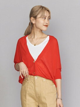 BEAUTY & YOUTH UNITED ARROWS BY バックドレープ6分袖カーディガン -ウォッシャブルー ビューティ&ユース ユナイテッドアローズ ニット カーディガン ホワイト ブラック レッド【送料無料】