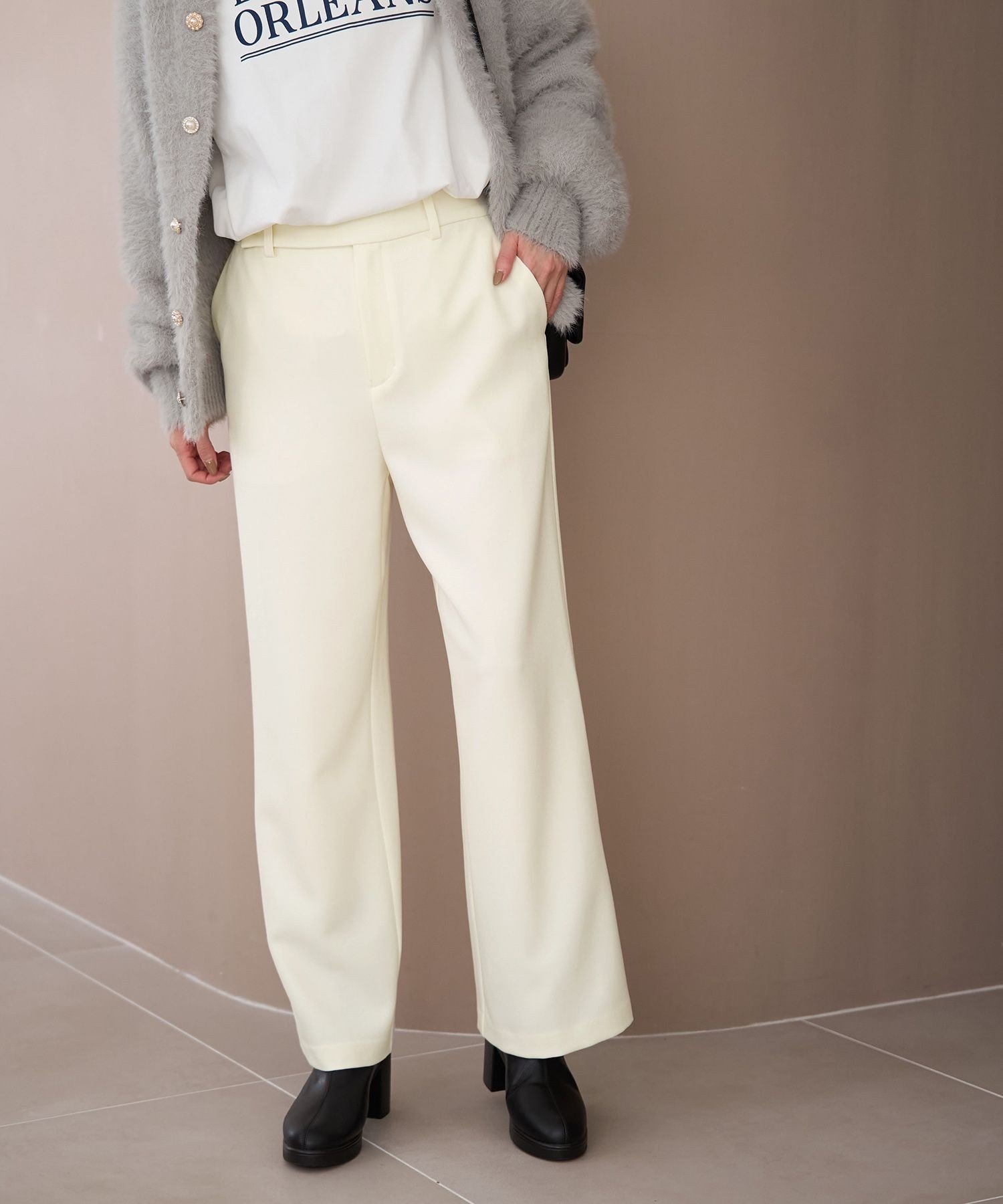 【SALE/70%OFF】ROPE' PICNIC ワイドパンツ/防汚加工 ロペピクニック パンツ その他のパンツ ホワイト