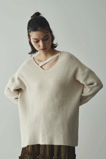 【SALE/20%OFF】Limue 片畔ネックデザインニット リミュ トップス ニット グレー ベージュ【送料無料】 【SALE/20%OFF】Limue 片畔ネックデザインニット リミュ トップス ニット グレー ベージュ【送料無料】