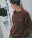 BEAMS 【別注】FRED PERRY / フラッフィー クルーネックニット 25FW 長袖 メンズ ユニセックス ビームス メン トップス ニット ブラック【送料無料】