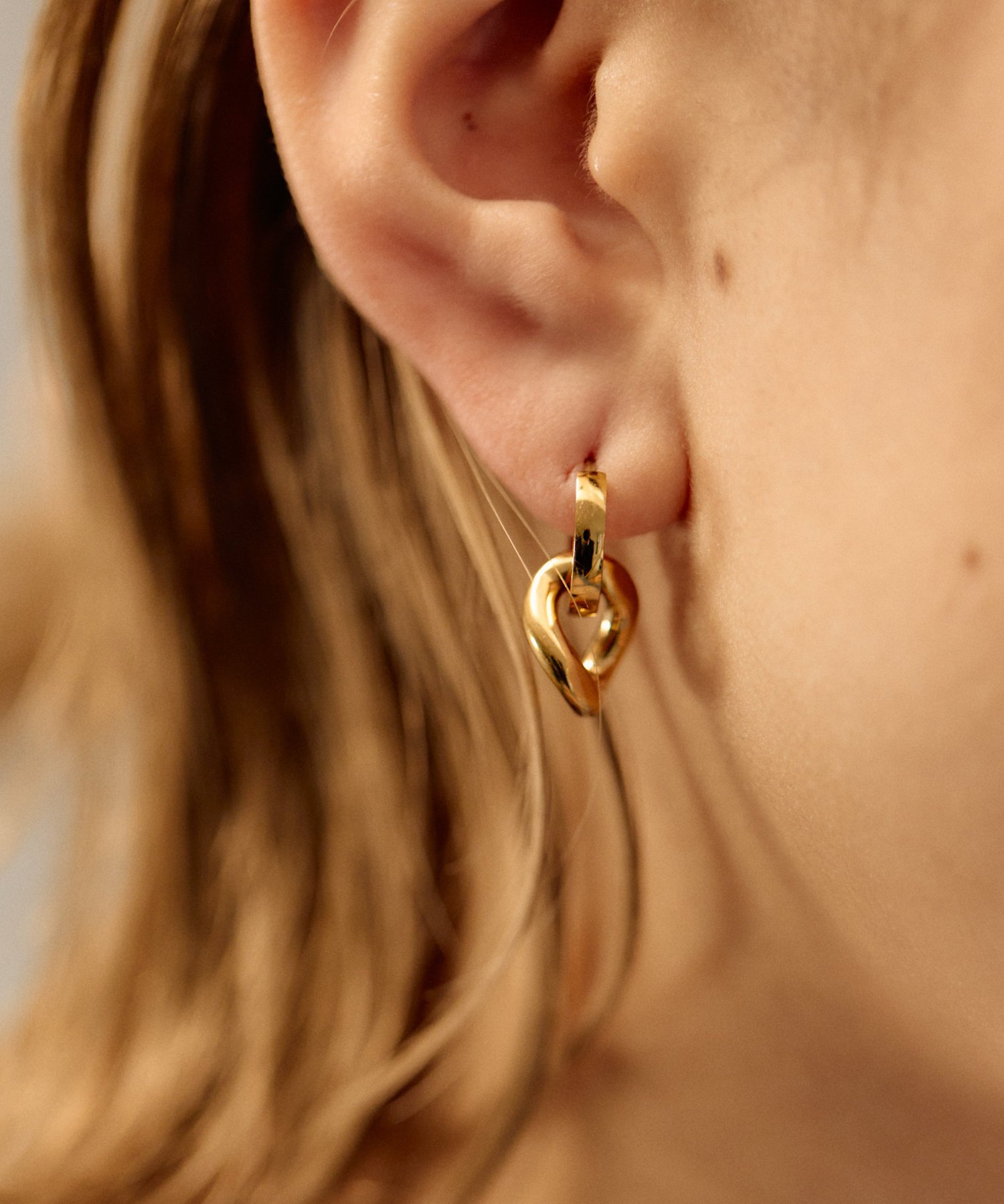 ear PAPILLONNER 《金属アレルギー対応/ステンレス/2WAY》コマリングフープピアス イア パピヨネ アクセサリー・腕時計 ピアス シルバー ゴールド【送料無料】のサムネイル