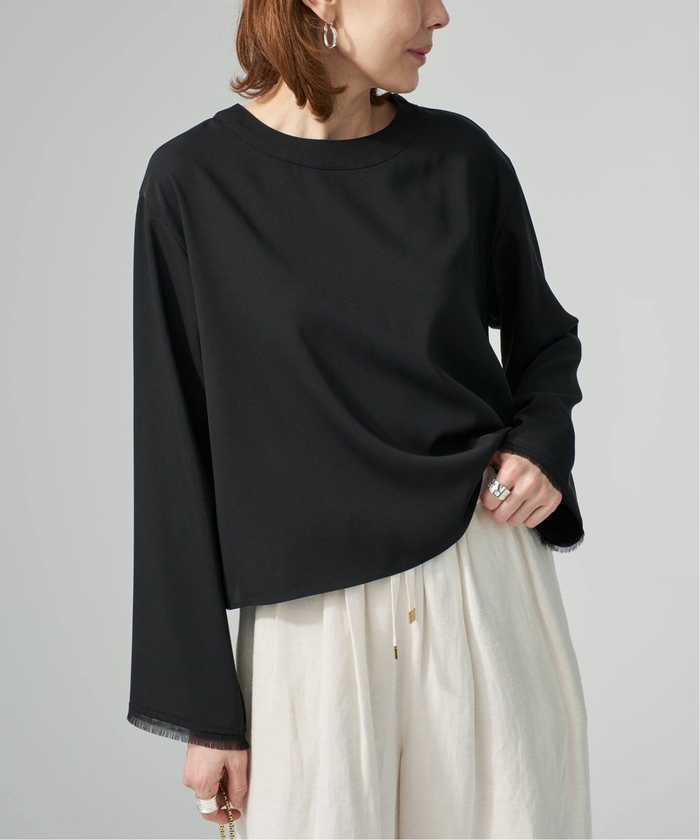 VERMEIL par iena Compact Satin Top ヴェルメイユ パー イエナ トップス シャツ・ブラウス ホワイト ブラック