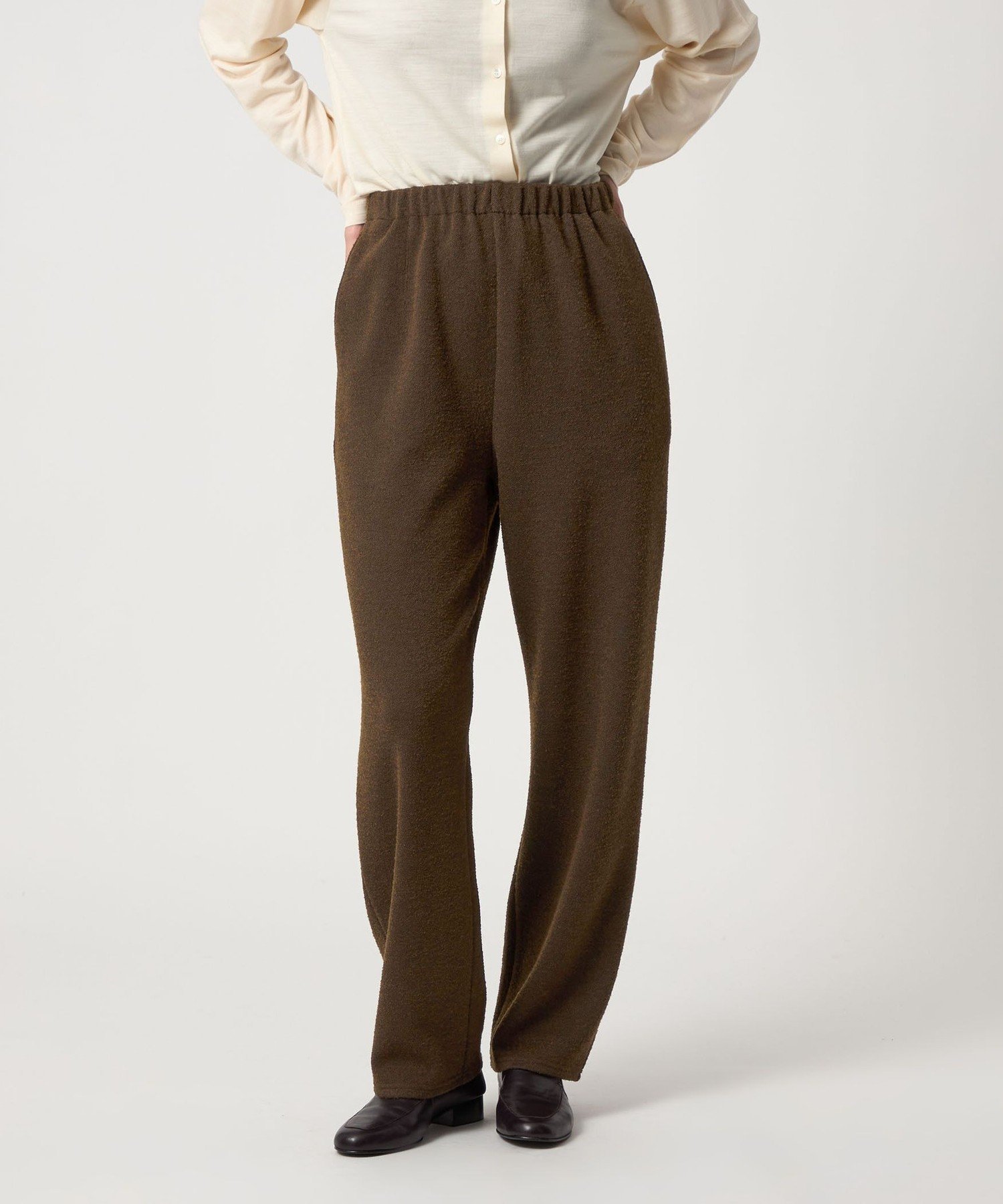 Steven Alan ＜Steven Alan＞ブークレ ダンボール パンツ ユナイテッドアローズ アウトレット パンツ その他のパンツ ブラウン ネイビー ホワイト