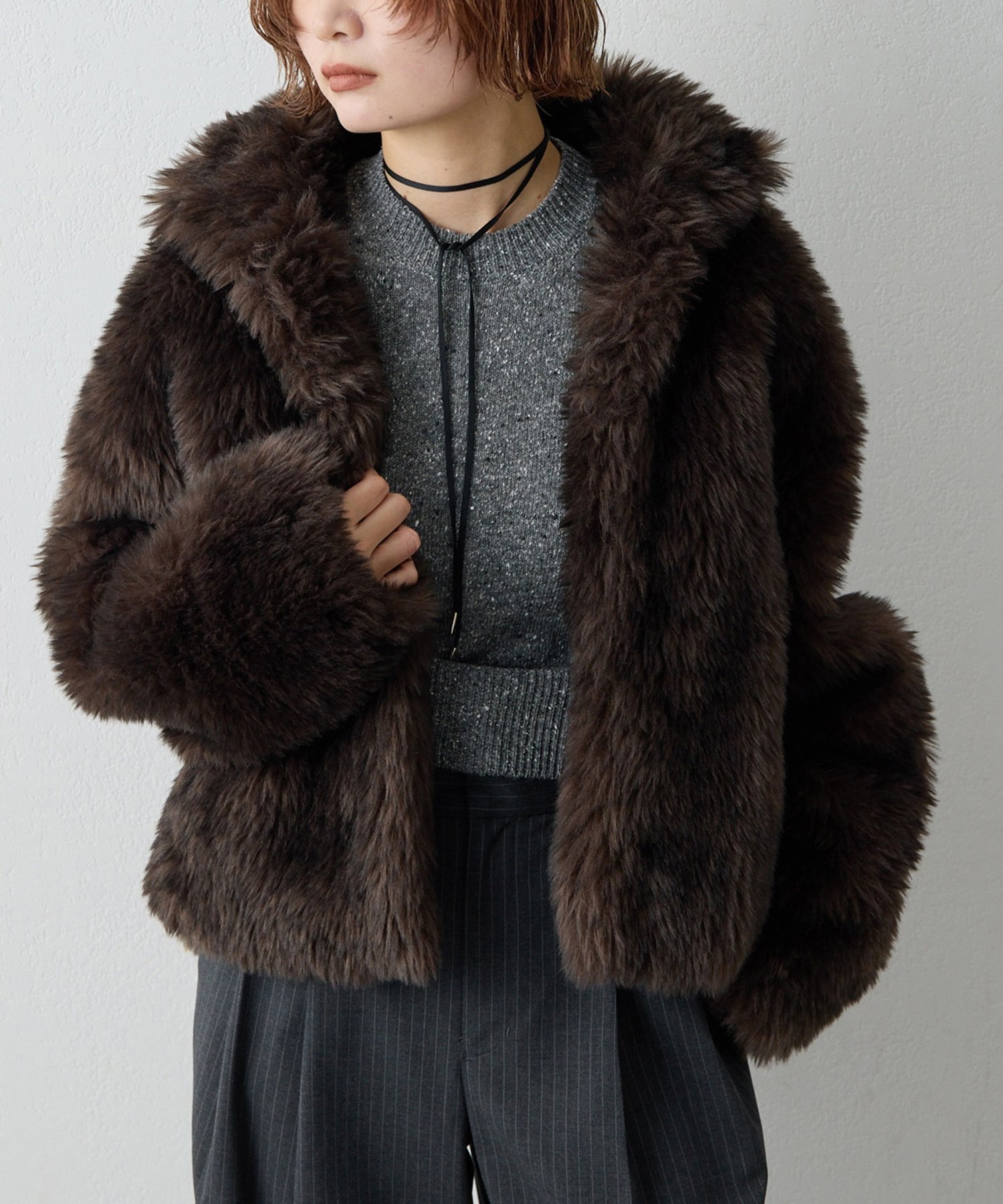 Whim Gazette ＜WEB限定＞【THE PAUSE】フェイクトスカーナショートコート ウィム ガゼット ジャケット・アウター その他のジャケット・アウター ベージュ