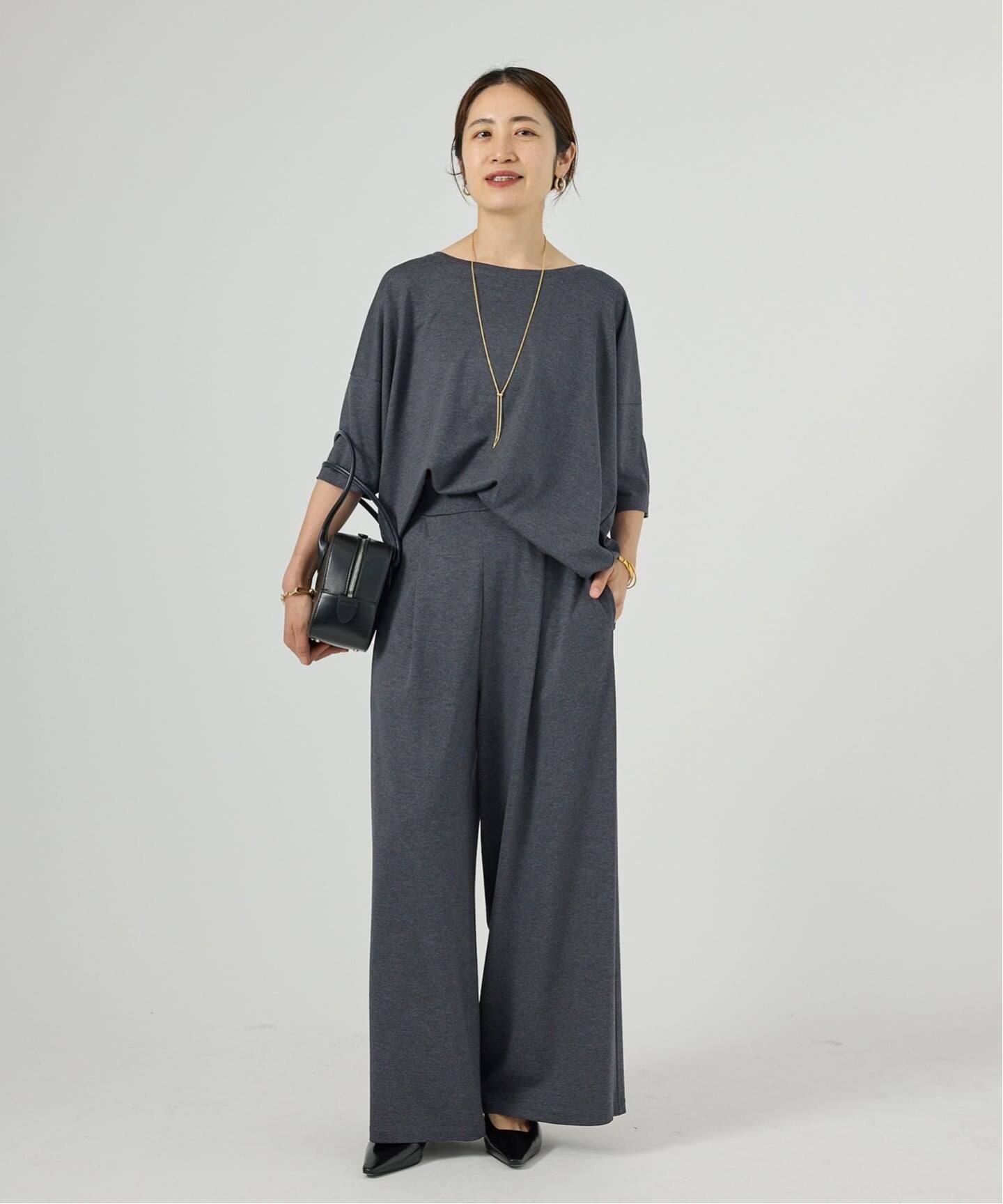VERMEIL par iena デラヴィスポンチ Tシャツ ヴェルメイユ パー イエナ トップス カットソー・Tシャツ ネイビー グレー