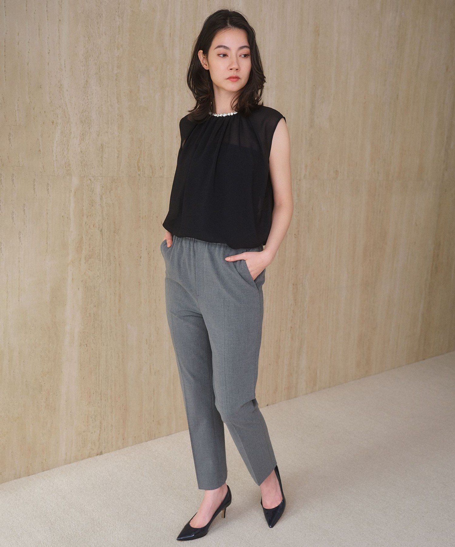 , ZEPHYR / イージーテーパードパンツ ベイジ, パンツ その他のパンツ グレー ネイビー
