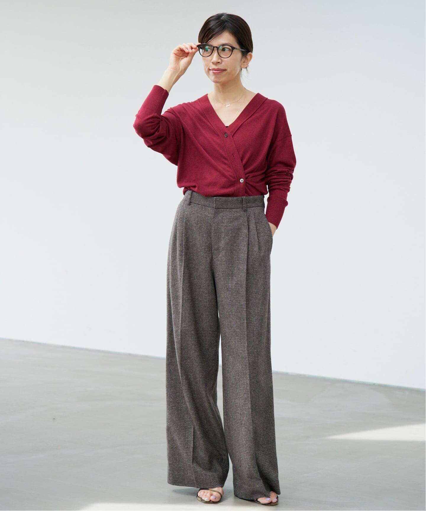 IENA 《予約》COUTURE D'ADAM/クチュールドアダム Italian Tweed Wide PT 26AW-078 イエナ パンツ スラックス・ドレスパンツ ブラウン
