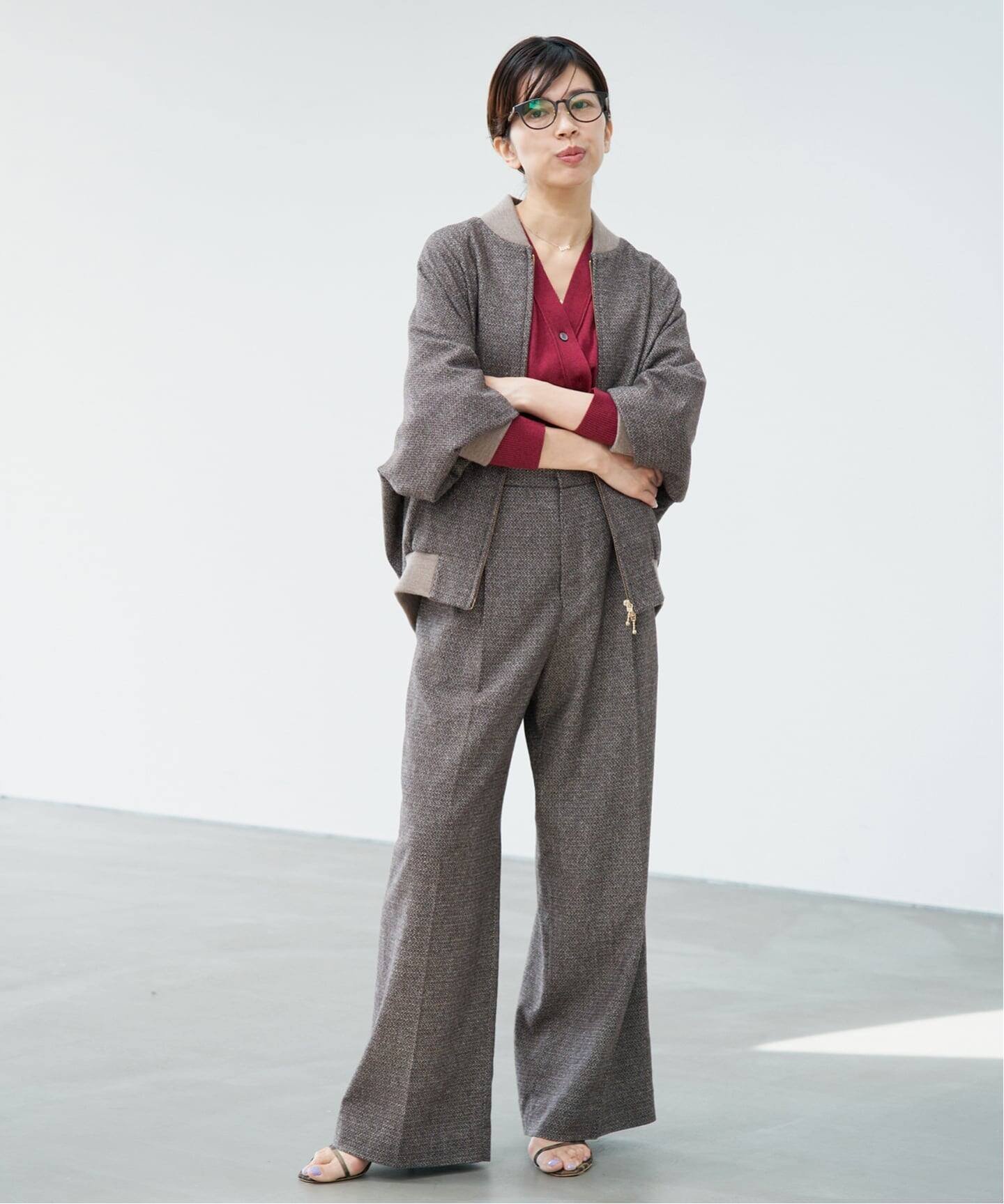 IENA 《予約》COUTURE D'ADAM/クチュールドアダム Italian Tweed Wide PT 26AW-078 イエナ パンツ スラックス・ドレスパンツ ブラウン