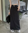 【SALE/30%OFF】aimoha - select - aimoha -select-/ベルト付きロング丈スカート アイモハ スカート ロング・マキシスカート ブラック