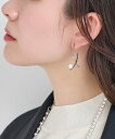 Phoebe 【金属アレルギー対応】クロスラインパールピアス/サージカルステンレス ジュエルアディクト アクセサリー・腕時計 ピアス シルバー