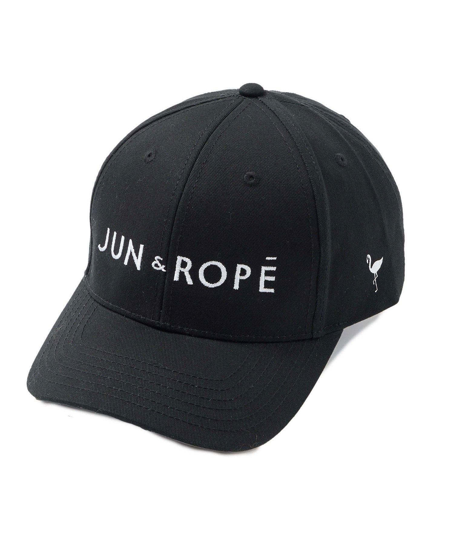 JUN&ROPE' ロゴ入りキャップ ジュンアンドロペ 帽子 キャップ ブラック ベージュ ホワイト【送料無料】