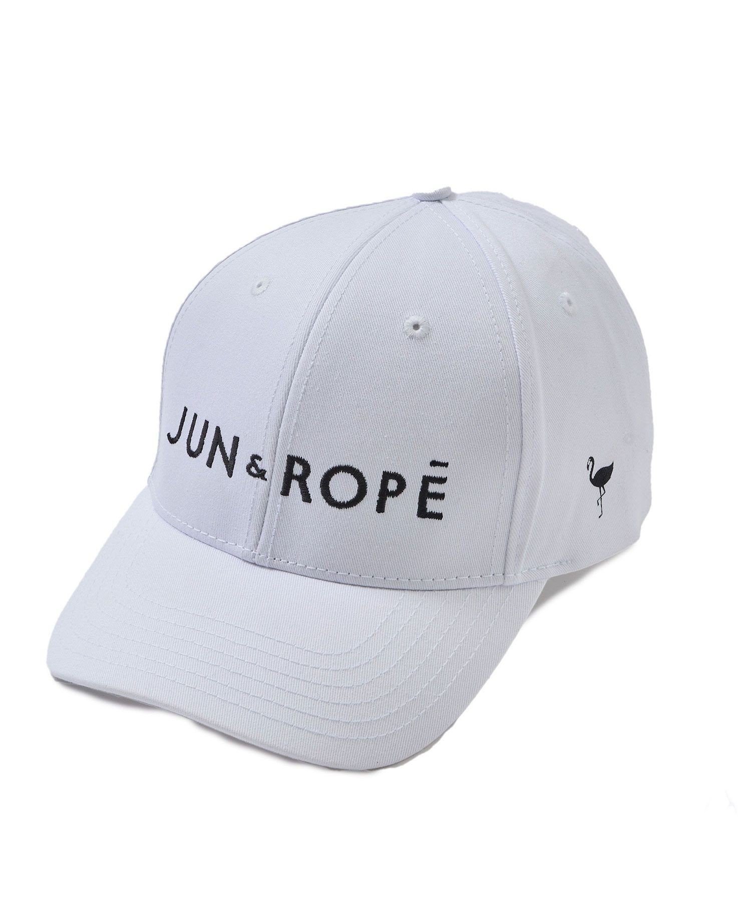 JUN&ROPE' ロゴ入りキャップ ジュンアンドロペ 帽子 キャップ ブラック ベージュ ホワイト【送料無料】