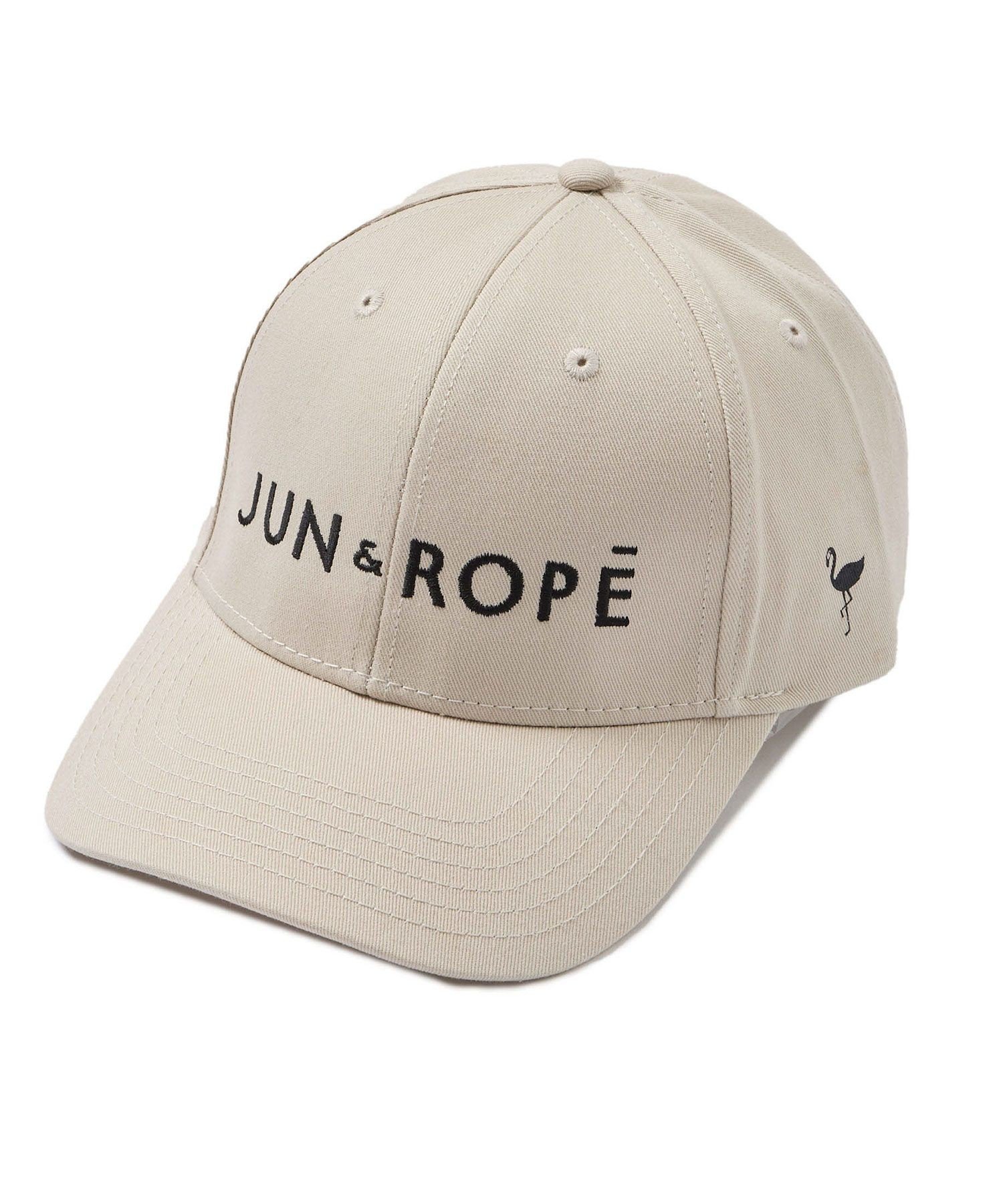JUN&ROPE' ロゴ入りキャップ ジュンアンドロペ 帽子 キャップ ブラック ベージュ ホワイト【送料無料】