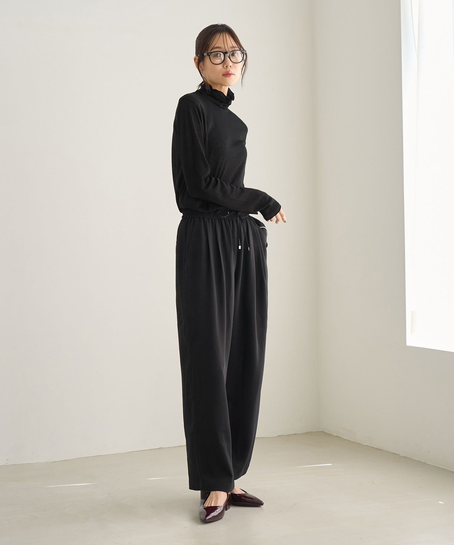 ROPE' PICNIC ラメシアーリブタートルトップス ロペピクニック トップス カットソー・Tシャツ ブラック ホワイト【送料無料】 stylife-15801364 Rakuten Fashion サンプル画像3