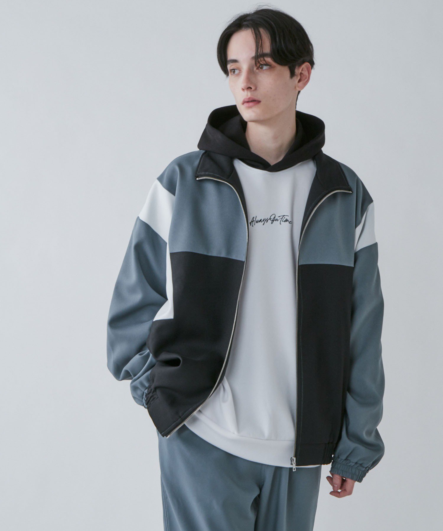 WEGO MEN'S イージーケア カラーブロックブルゾン ウィゴー ジャケット・アウター その他のジャケット・アウター ブルー ブラウン【送料無料】