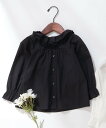 【SALE/50%OFF】apres les cours フリル衿ブラウス エフオーオンラインストア トップス シャツ・ブラウス ホワイト ブラック