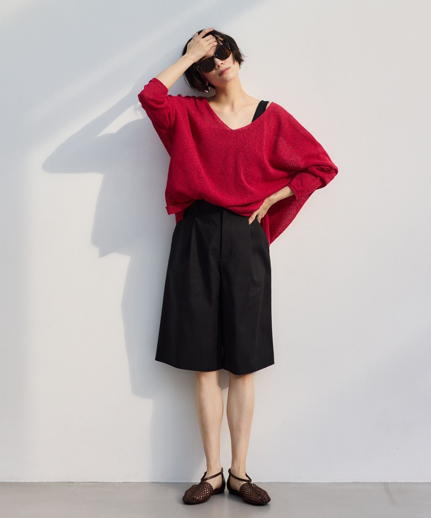 タックハーフパンツ / マシンウォッシャブル バンヤードストーム パンツ その他のパンツ ホワイト ブラック