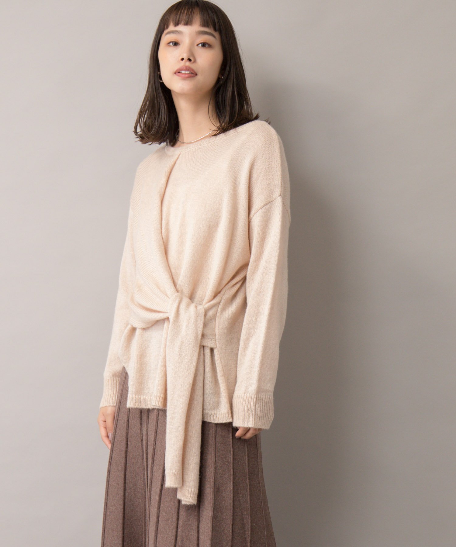 【SALE／85%OFF】Audrey and John Wad ノットニットプルオーバー オードリーアンドジョンワッド トップス ニット ホワイト ブラウン ベージュのサムネイル