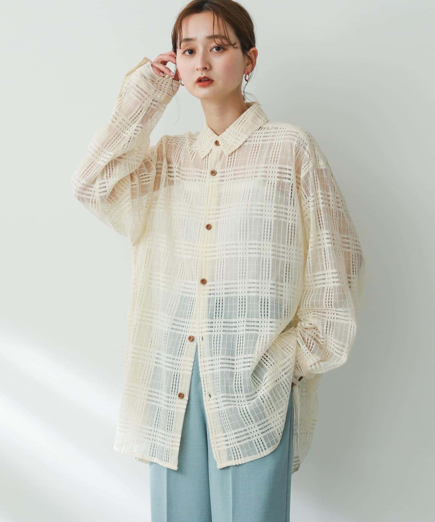 楽天Rakuten Fashion【SALE／37％OFF】SENSE OF PLACE 『ユニセックス』チェックレースシャツ センス オブ プレイス トップス シャツ・ブラウス ホワイト グレー ベージュ【送料無料】