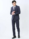 TAKA-Q ストレッチウォッシャブル レギュラーフィット 2ボタン2ピーススーツ 組織青 【25SS】 メンズ セットアップ ジャケット ビジネス カジュアル...