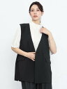 【SALE/40%OFF】FENNEL バックギャザーノーカラージレ ヴァン トップス ベスト・ジレ グレー ブラック【送料無料】(4)