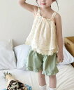 aimoha KIDS 【aimoha-KIDS-】タンクトップ&パンツセットアップ アイモハ トップス ノースリーブ・タンクトップ グリーン【送料無料】