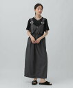 【SALE/25%OFF】LEPSIM 異素材ドロストジャンスカ レプシィム ワンピース・ドレス ジャンパースカート ブラック グレー【送料無料】