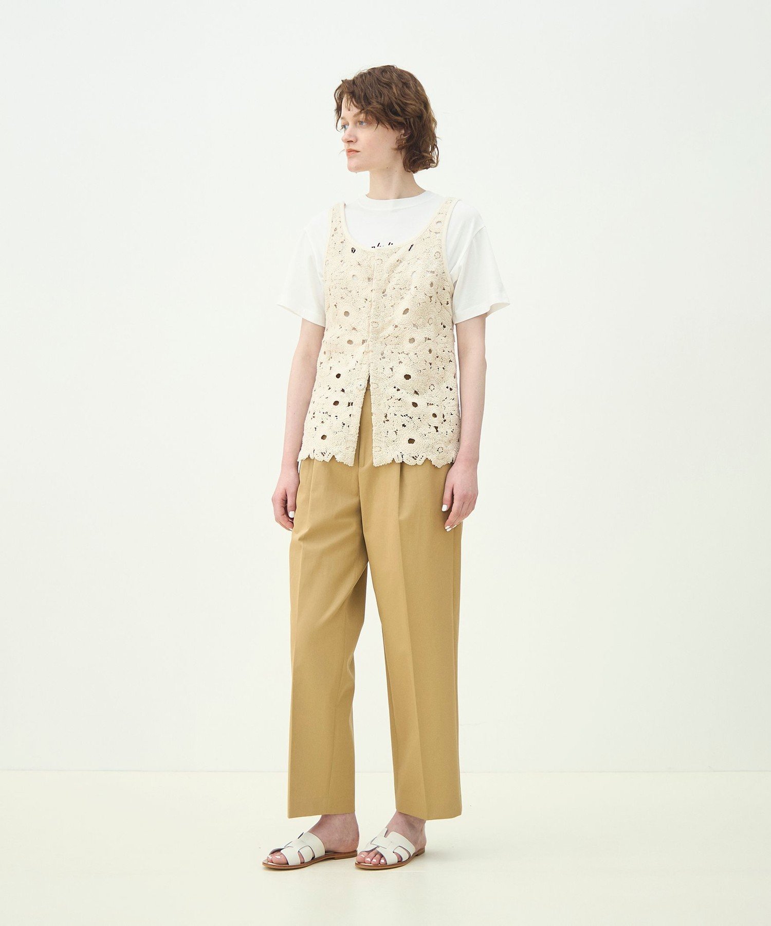 MACPHEE コットンロゴプリント Tシャツ トゥモローランド トップス カットソー・Tシャツ グレー ホワイト
