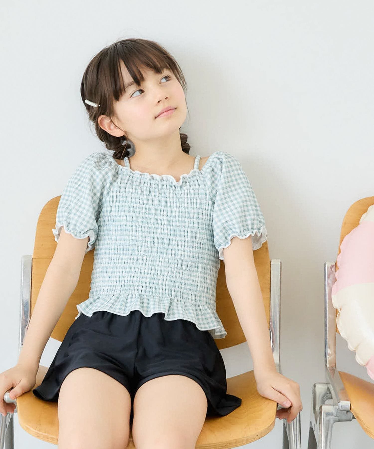 【SALE／50%OFF】GLOBAL WORK SWIMシャーリング2Pセット/キッズ/114164 グローバルワーク 水着・スイムグッズ 水着 グリーン ブラックのサムネイル