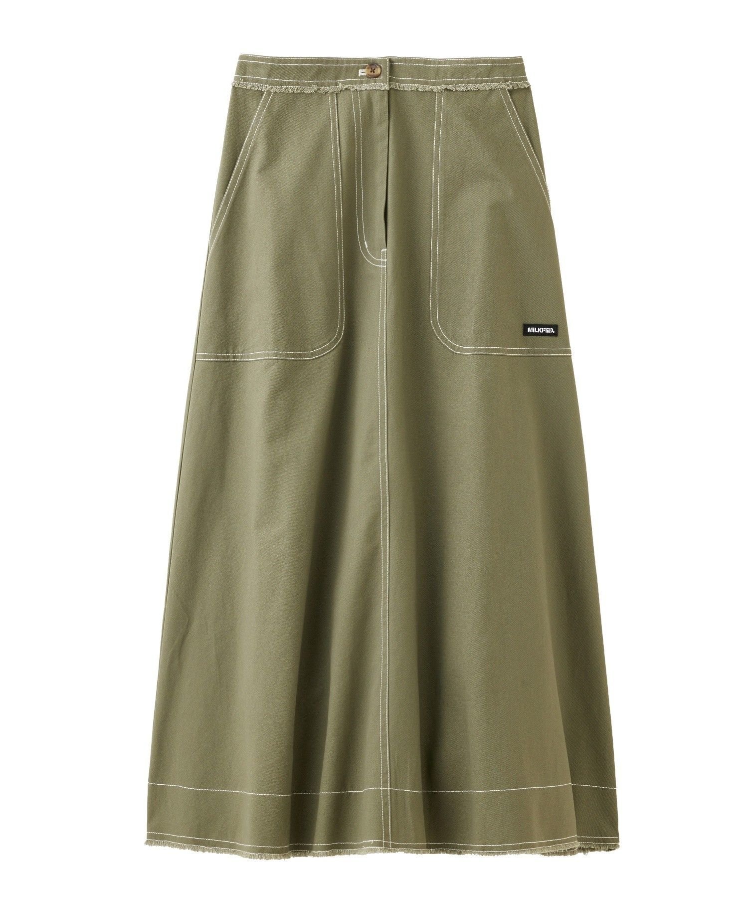 MILKFED. SOLID LONG SKIRT ミルクフェド スカート その他のスカート ホワイト ブルー カーキグリーン