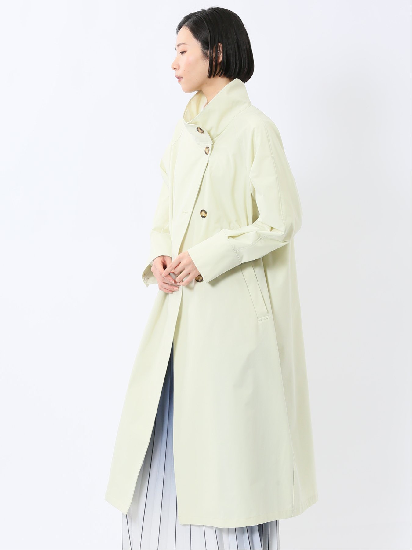 【SALE／10%OFF】m.f.editorial ストレッチ 2WAYトレンチコート タカキュー ジャケット・アウター トレンチコート ホワイト ベージュ【送料無料】