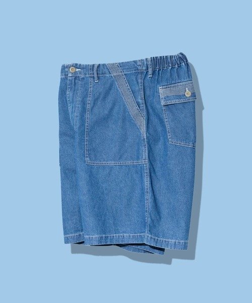 AOZORA DENIM・ヒッコリーワイドベーカーショーツ(MENS) ゴースローキャラバン パンツ その他のパンツ ブルー ネイビー