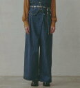 SOMETHING atelier SOMETHING WRAP WIDE PANTS/アトリエサムシングラップワイドパンツ エドウインオンラインモール パンツ ジーンズ・デニムパンツ ブルー ブラック【送料無料】