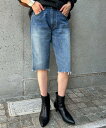 PAL GROUP OUTLET 【SHENERY】ヴィンテージライクハーフデニムパンツ パル グループ アウトレット パンツ ジーンズ・デニムパンツ ブルー【...