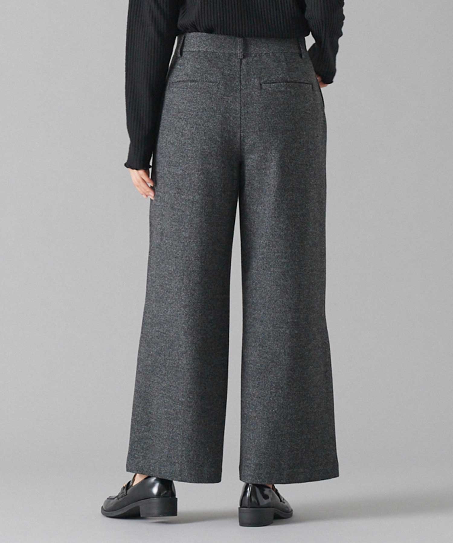 ADVANCE LABEL 【微起毛パンツ】MIXヘリンボン ストレートパンツ ギャルリ　イチハチキュウロク　バイ　グンゼ パンツ スラックス・ドレスパンツ【送料無料】