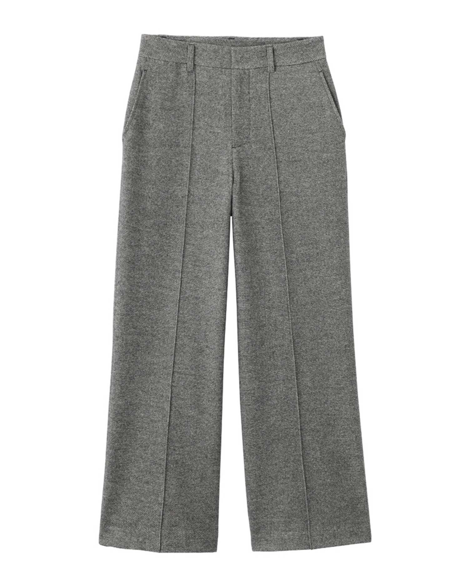 ADVANCE LABEL 【微起毛パンツ】MIXヘリンボン ストレートパンツ ギャルリ　イチハチキュウロク　バイ　グンゼ パンツ スラックス・ドレスパンツ【送料無料】