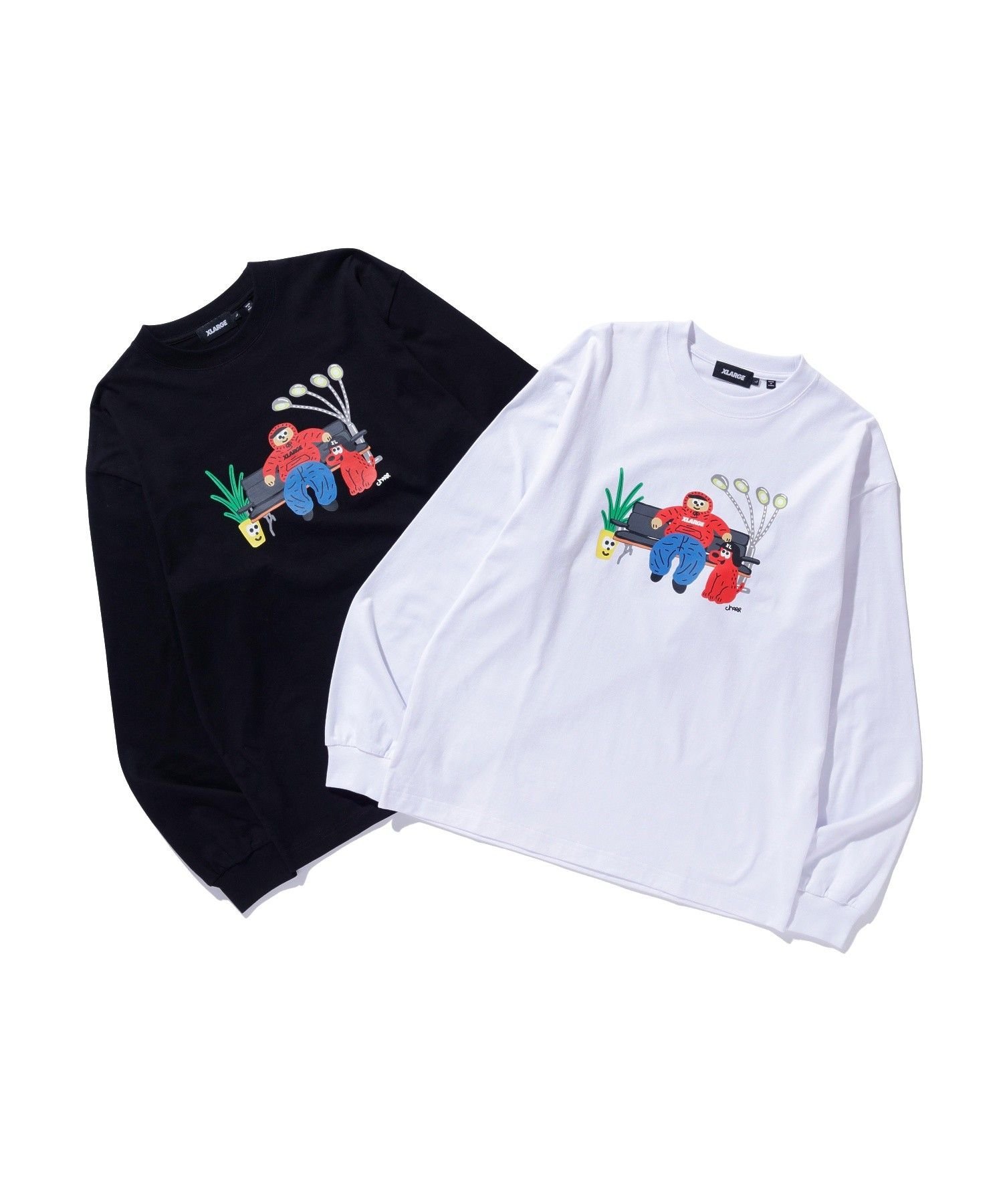 ROOM L/S TEE エクストララージ トップス カットソー・Tシャツ ブラック ホワイト