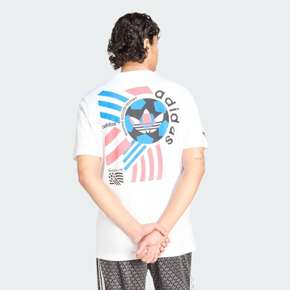 【公式】アディダス adidas 返品可 アーカイブ サッカー グラフィック Tシャツ アディダス トップス カットソー・Tシャツ ホワイト