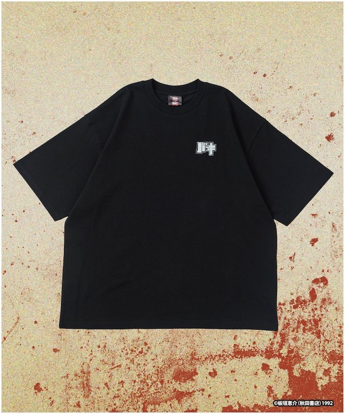 刃牙 「究極の暴力vs究極の武」 プリント クルーネック Tシャツ フリークスストア トップス カットソー・Tシャツ ブラック ホワイト