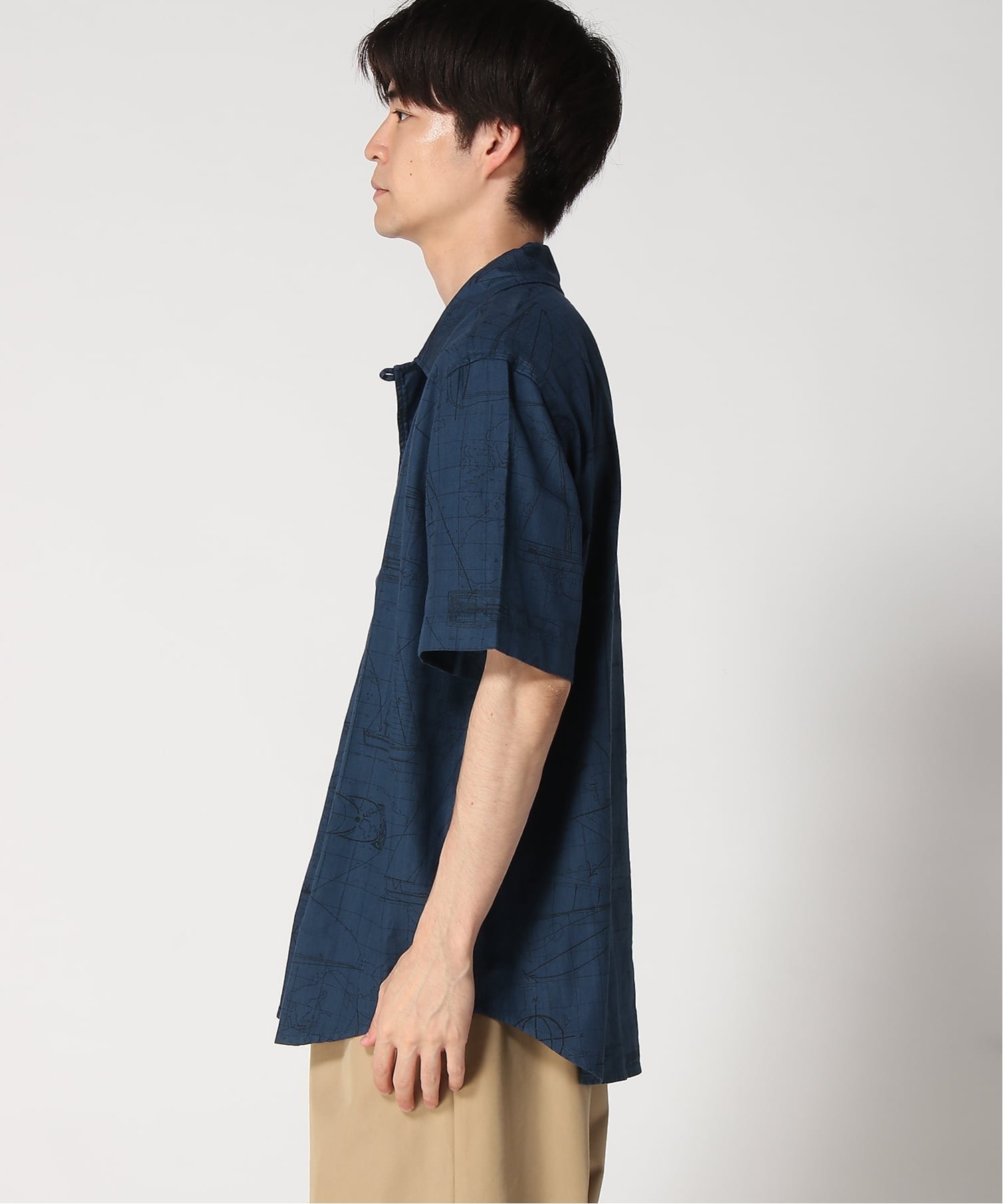 【公式ショップ】Festival Relaxed Shirt/マッププリントリラックスシャツ ジースターロゥ トップス シャツ・ブラウス ブルー