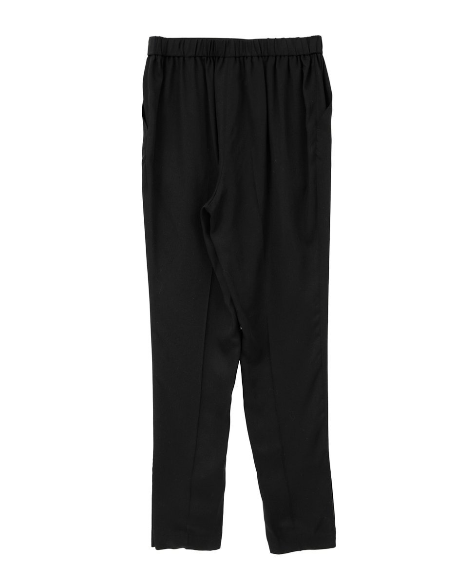 PLAIN PEOPLE キュプラサテンストレートパンツ プレインピープル パンツ スラックス・ドレスパンツ ブラック