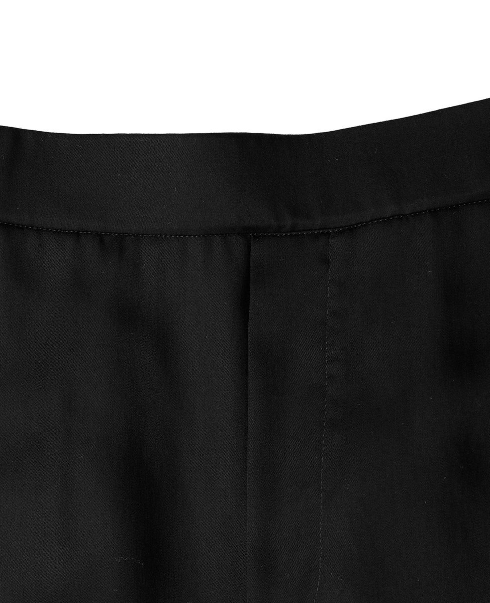 PLAIN PEOPLE キュプラサテンストレートパンツ プレインピープル パンツ スラックス・ドレスパンツ ブラック