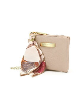 【SALE/50%OFF】MONO COMME CA ロゴプレート スカーフ付 ミニポーチ コムサイズム バッグ ポーチ ピンク ブラック ブルー